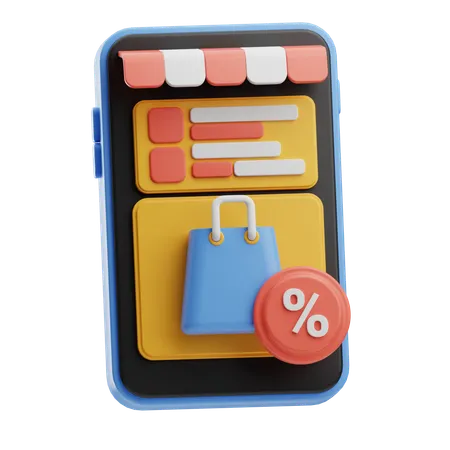 Aplicación de compras  3D Icon