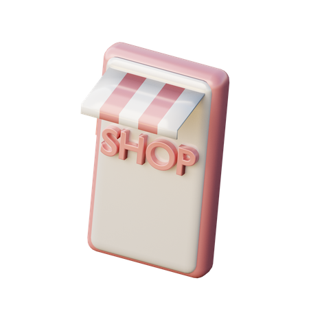 Aplicación de compras  3D Illustration