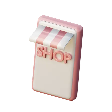 Aplicación de compras  3D Illustration