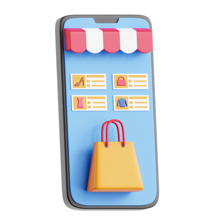 Aplicación de compras  3D Icon