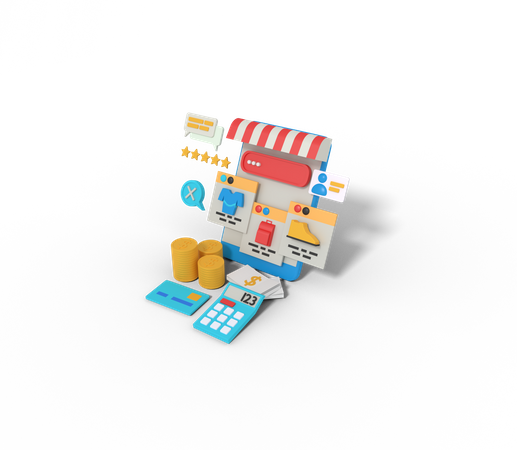 Aplicación de compras en línea  3D Icon