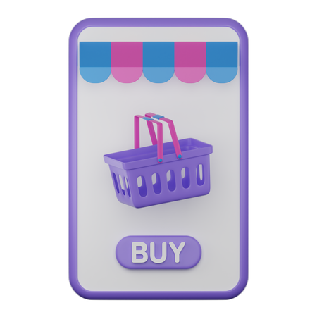 Aplicación de compras en línea  3D Icon