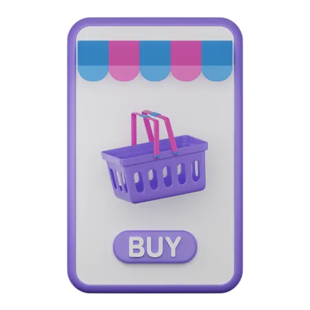 Aplicación de compras en línea  3D Icon