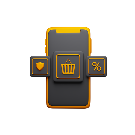 Aplicación de compras en línea  3D Icon