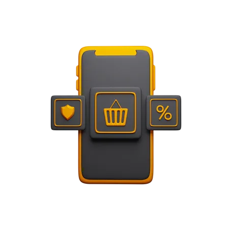 Aplicación de compras en línea  3D Icon