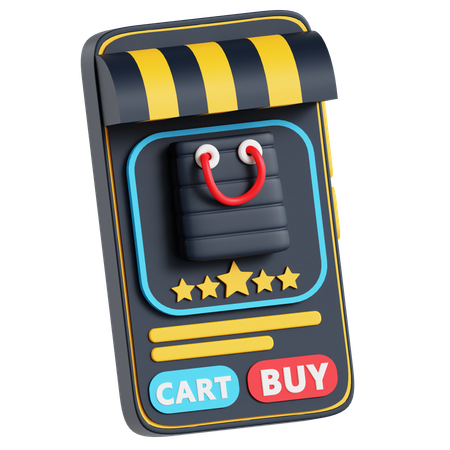 Aplicación de compras móvil  3D Icon