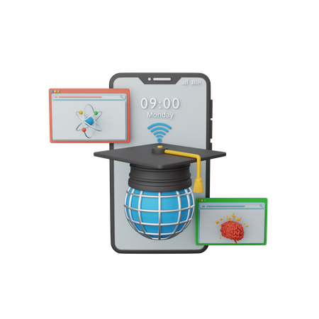 Aplicación de educación en línea  3D Icon