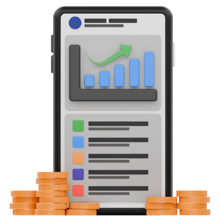Aplicación de inversión  3D Icon