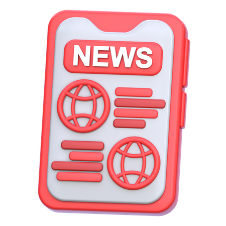 Aplicación de noticias móvil  3D Icon