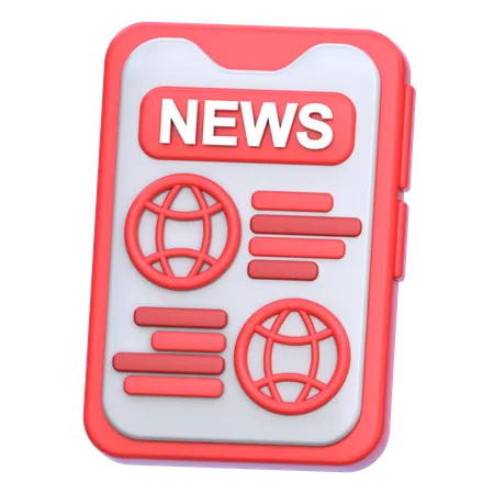 Aplicación de noticias móvil  3D Icon