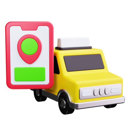 Aplicación de taxi  3D Icon