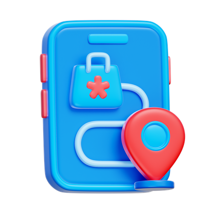 Aplicación de ubicación médica  3D Icon
