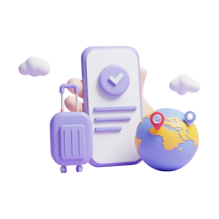 Aplicación de viajes  3D Icon