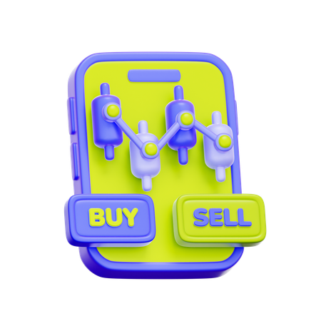 Aplicación móvil para el comercio de criptomonedas  3D Icon