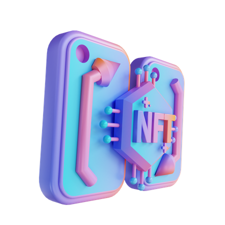 Aplicación nft  3D Illustration