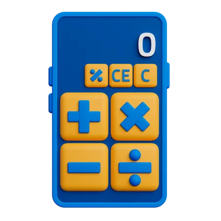 Aplicativo De Calculadora No Smartphone 3D Icon