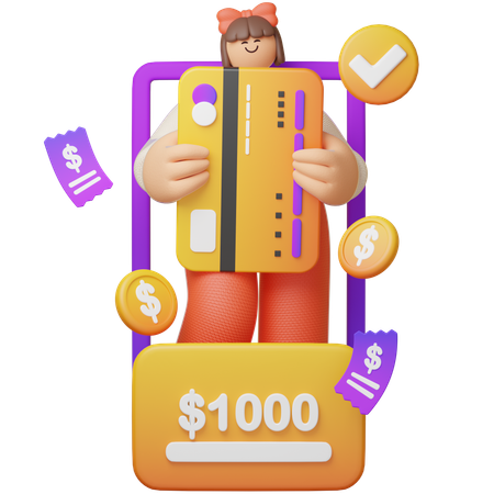 Aplicativo de banco digital  3D Illustration