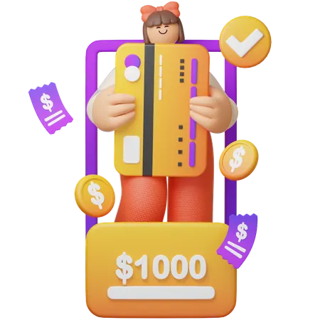 Aplicativo de banco digital  3D Illustration