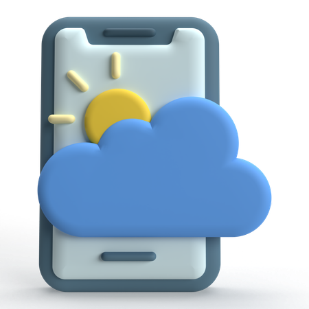 Aplicativo de previsão do tempo para celular  3D Icon