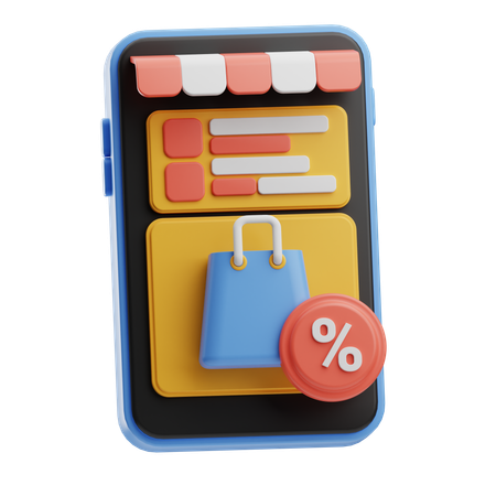 Aplicativo de compras  3D Icon