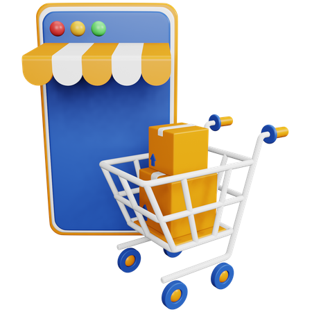 Aplicativo de compras  3D Icon