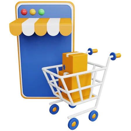 Aplicativo de compras  3D Icon