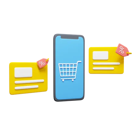 Aplicativo de compras  3D Icon