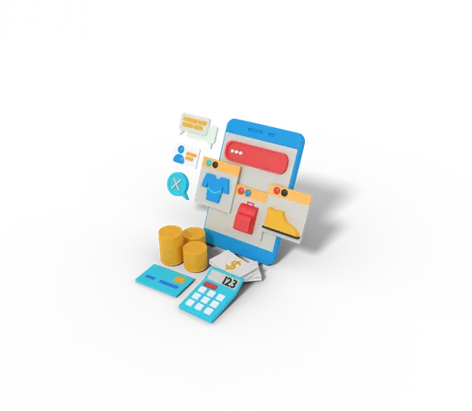 Aplicativo de compras on-line  3D Icon