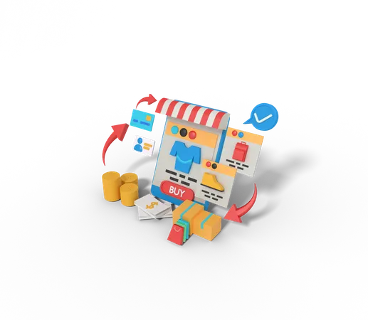 Aplicativo de compras on-line  3D Icon