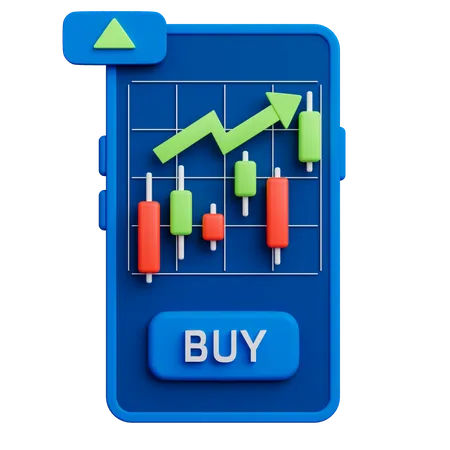 Aplicativo de negociação de ações  3D Icon