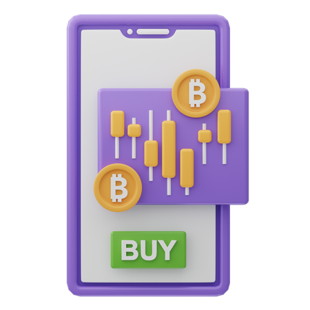 Aplicativo de negociação de bitcoin  3D Icon