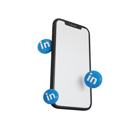 Aplicativo móvel com botões em forma de bolha de mídia social do Linkedin  3D Icon