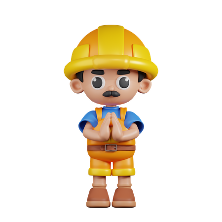 Apologizing Builder  3D Icon
