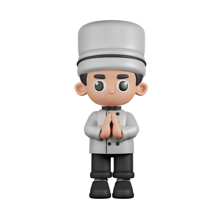 Apologizing Chef  3D Illustration