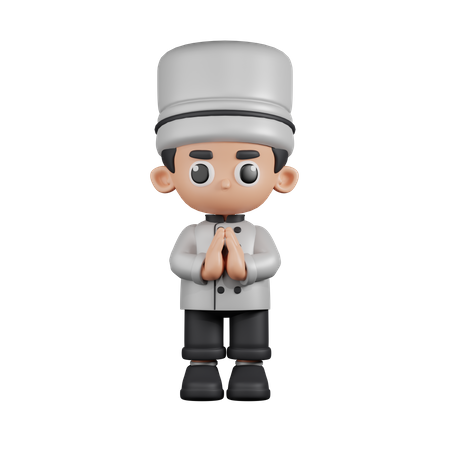 Apologizing Chef  3D Illustration