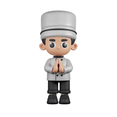 Apologizing Chef  3D Illustration