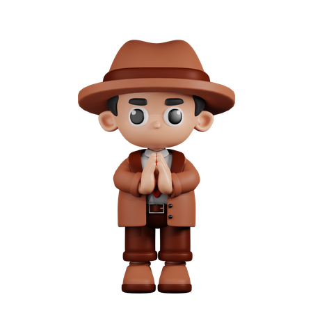 Apologizing Detective  3D Icon