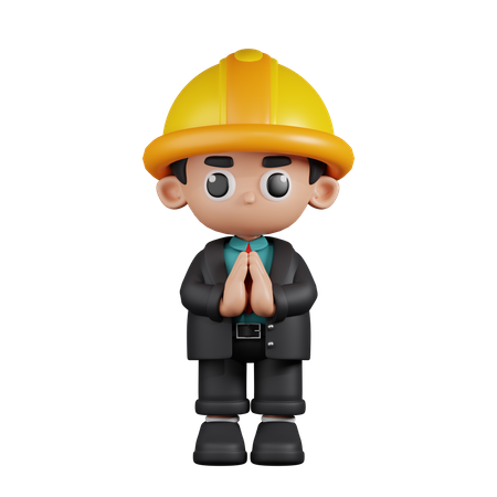 Apologizing Engineer  3D Icon