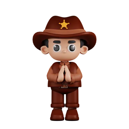 Apologizing Sheriff  3D Illustration