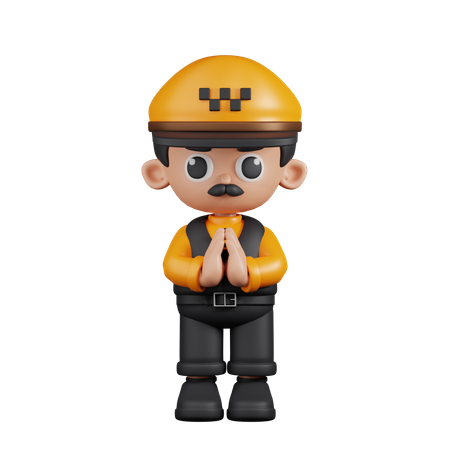 Apologizing Taxi Driver  3D Icon