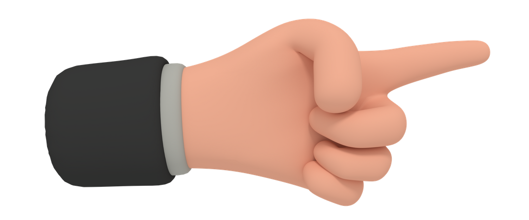 Apontando gesto com a mão direita  3D Icon