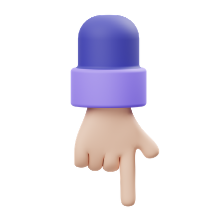 Apontando para baixo gesto com a mão  3D Icon