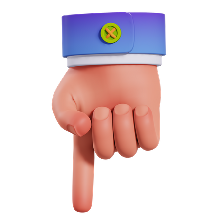 Apontar para baixo gesto com a mão  3D Icon