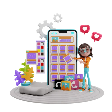 App Development  3D Illustration