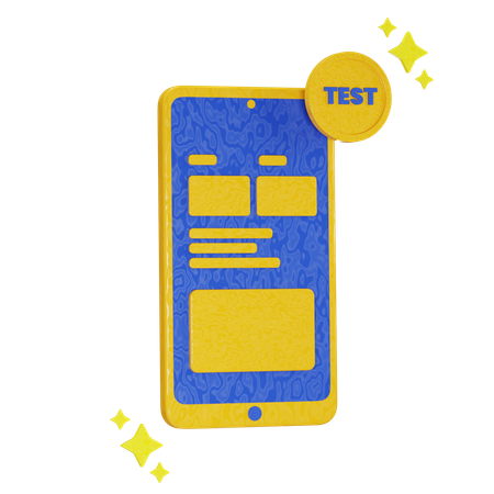 App Screen With Test Label  3D Icon