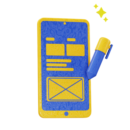 App Wireframe  3D Icon