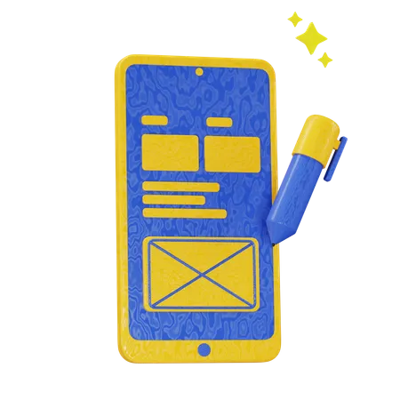 App Wireframe  3D Icon
