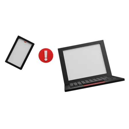 Le Smartphone Et Lordinateur Portable Du Pack 3 D Ne Sont Pas Connectes Lun A Lautre Fond Transparent 3D Icon