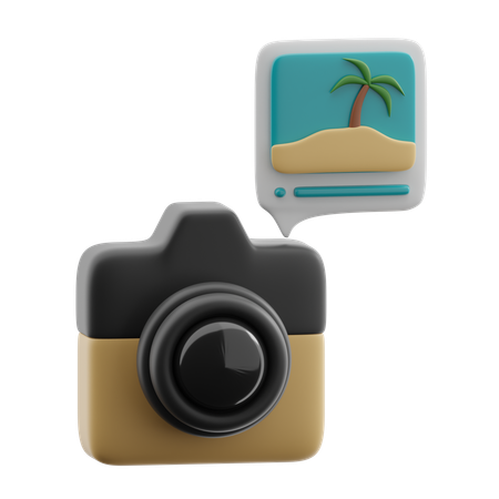 Appareil photo avec photo de vacances  3D Icon