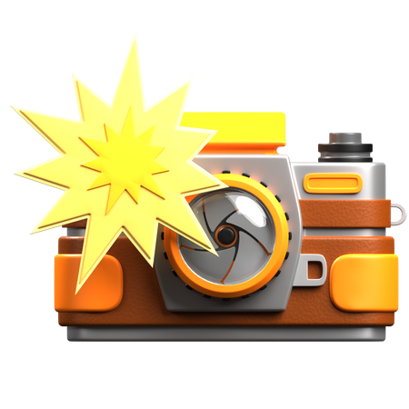 Appareil photo flash  3D Icon